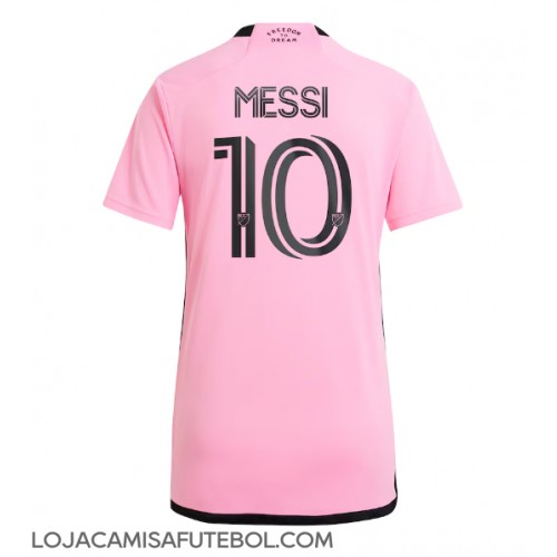 Camisa de Futebol Inter Miami Lionel Messi #10 Equipamento Principal Mulheres 2024-25 Manga Curta